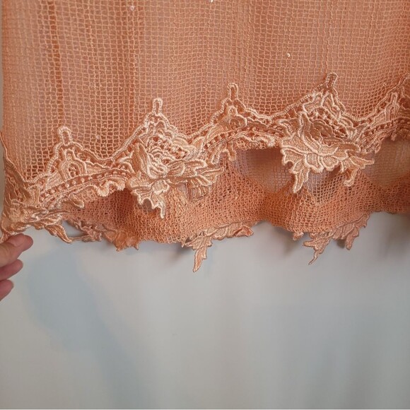 Simply Noelle Swimsuit Cover-Up Crochet Mesh Lace Tunic Sequin Resort Beach - Picture 7 of 13